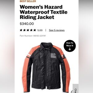 NWT Harley Davidson Womens Hazard Riding Jacket XL vented waterproof